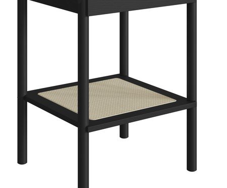 Mesa Lateral Quadrada com Prateleira Tela Oslo Nero | Westwing