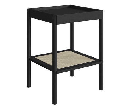 Mesa Lateral Quadrada com Prateleira Tela Oslo Nero | Westwing