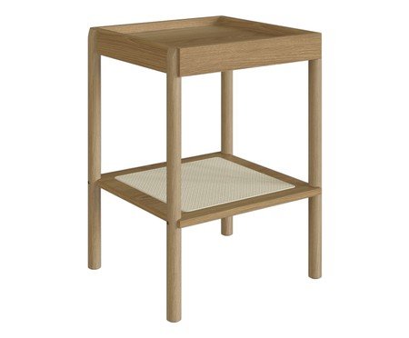 Mesa Lateral Quadrada com Prateleira Tela Oslo Hanover | Westwing