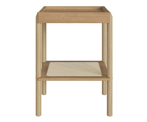 Mesa Lateral Quadrada com Prateleira Tela Oslo Hanover, Natural | WestwingNow