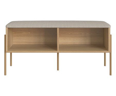 Sapateira Banco Estofada Oslo Hanover e Dourado | Westwing