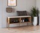 Sapateira Banco Estofada Oslo Hanover e Dourado, Natural | WestwingNow