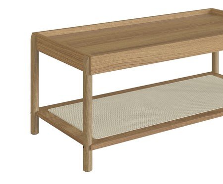 Mesa de Centro Retangular com Prateleira Tela Oslo Hanover | Westwing