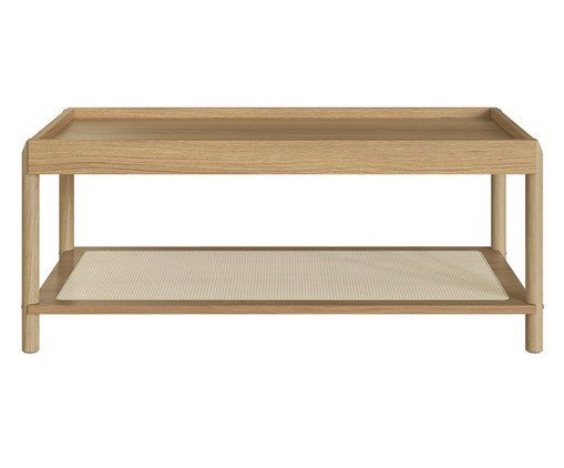 Mesa de Centro Retangular com Prateleira Tela Oslo Hanover, Natural | WestwingNow