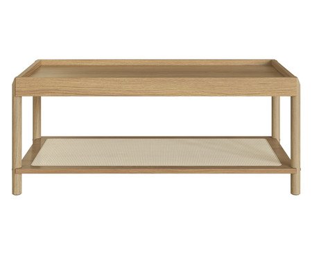 Mesa de Centro Retangular com Prateleira Tela Oslo Hanover | Westwing