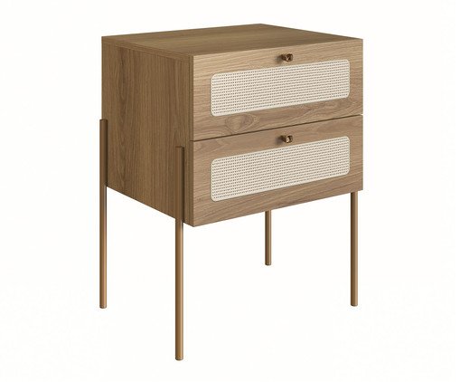 Jogo de Cabeceira e Mesa de Cabeceira Tela Oslo Hanover e Dourado, Natural | WestwingNow