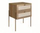 Jogo de Cabeceira e Mesa de Cabeceira Tela Oslo Hanover e Dourado, Natural | WestwingNow
