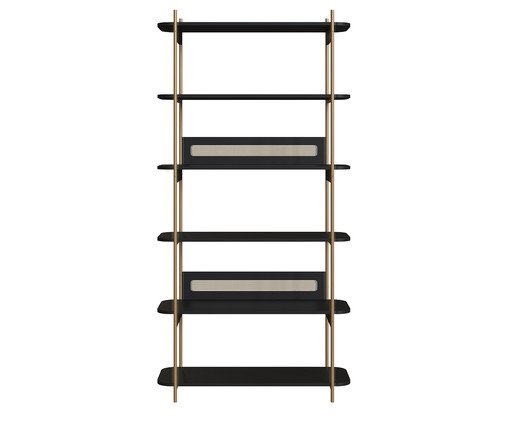 Estante Tela Oslo Nero e Dourado, black | WestwingNow