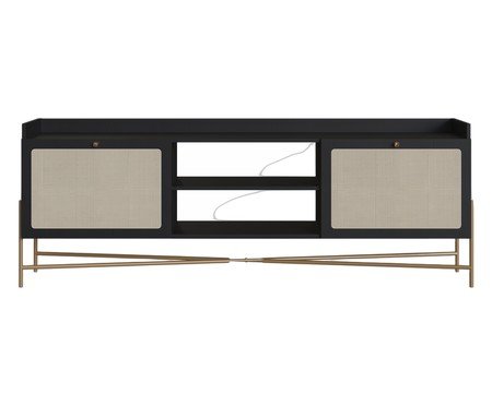 Rack Tela Oslo Nero e Dourado | Westwing
