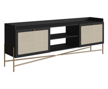 Rack Tela Oslo Nero e Dourado | Westwing