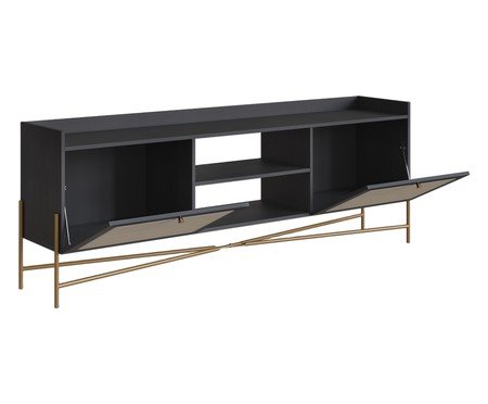 Rack Tela Oslo Nero e Dourado | Westwing
