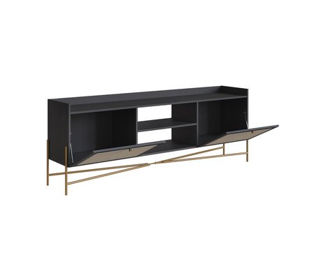 Rack Tela Oslo Nero e Dourado | Westwing