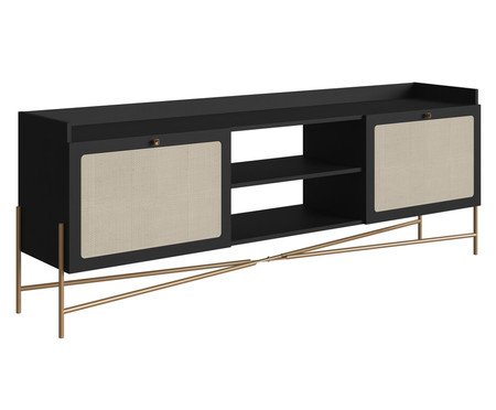 Rack Tela Oslo Nero e Dourado | Westwing