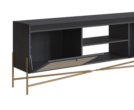 Rack Tela Oslo Nero e Dourado | Westwing