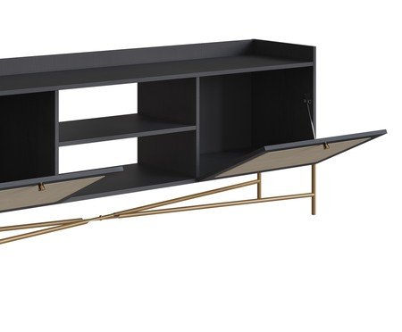 Rack Tela Oslo Nero e Dourado | Westwing