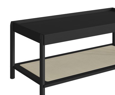 Mesa de Centro Retangular com Prateleira Tela Oslo Nero | Westwing