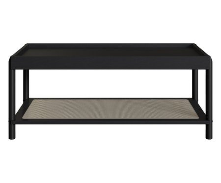 Mesa de Centro Retangular com Prateleira Tela Oslo Nero | Westwing