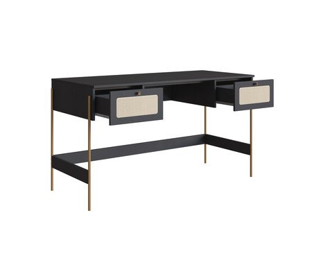 Escrivaninha Tela Oslo Nero e Dourado | Westwing