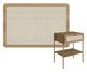 Jogo de Cabeceira e Mesa de Cabeceira Tela Oslo Hanover e Dourado, Natural | WestwingNow