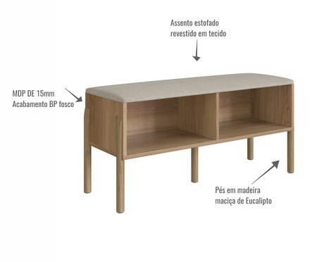 Sapateira Banco Estofada Oslo Hanover | Westwing
