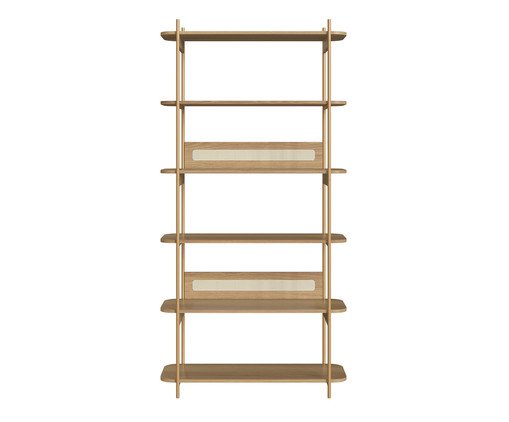 Estante Tela Oslo Hanover e Dourado, Natural | WestwingNow
