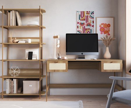 Estante Tela Oslo Hanover e Dourado | Westwing