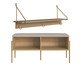 Jogo de Sapateira Banco Estofada e Prateleira Oslo Hanover e Dourado, Natural | WestwingNow