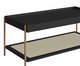 Mesa de Centro Retangular com Prateleira Tela Oslo Nero e Dourado, black | WestwingNow
