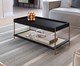Mesa de Centro Retangular com Prateleira Tela Oslo Nero e Dourado, black | WestwingNow