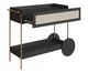 Carrinho Bar com Porta Taças Tela Oslo Nero e Dourado, black | WestwingNow