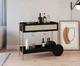 Carrinho Bar com Porta Taças Tela Oslo Nero e Dourado, black | WestwingNow
