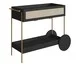 Carrinho Bar com Porta Taças Tela Oslo Nero e Dourado, black | WestwingNow
