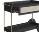 Carrinho Bar com Porta Taças Tela Oslo Nero e Dourado, black | WestwingNow