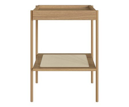 Mesa Lateral Quadrada com Prateleira Tela Oslo Hanover e Dourado | Westwing