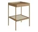 Mesa Lateral Quadrada com Prateleira Tela Oslo Hanover e Dourado, Natural | WestwingNow