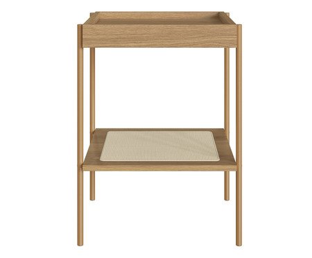 Mesa Lateral Quadrada com Prateleira Tela Oslo Hanover e Dourado | Westwing
