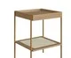 Mesa Lateral Quadrada com Prateleira Tela Oslo Hanover e Dourado, Natural | WestwingNow