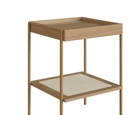 Mesa Lateral Quadrada com Prateleira Tela Oslo Hanover e Dourado | Westwing