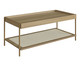 Mesa de Centro Retangular com Prateleira Tela Oslo Hanover e Dourado, Natural | WestwingNow