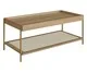 Mesa de Centro Retangular com Prateleira Tela Oslo Hanover e Dourado, Natural | WestwingNow