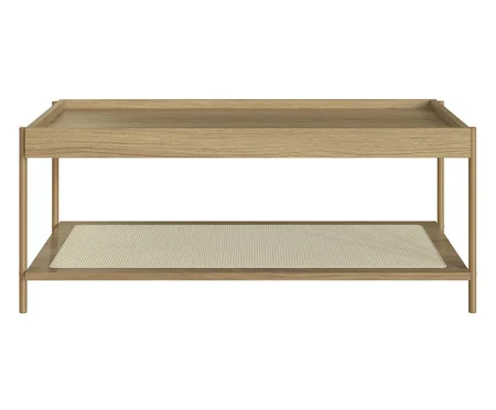 Mesa de Centro Retangular com Prateleira Tela Oslo Hanover e Dourado | Westwing
