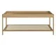 Mesa de Centro Retangular com Prateleira Tela Oslo Hanover e Dourado, Natural | WestwingNow