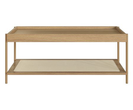 Mesa de Centro Retangular com Prateleira Tela Oslo Hanover e Dourado | Westwing
