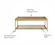 Mesa de Centro Retangular com Prateleira Tela Oslo Hanover e Dourado, Natural | WestwingNow