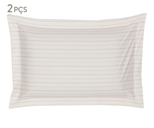 Jogo de Fronhas Listras Wabi 200 Fios, beige,multicolor | WestwingNow