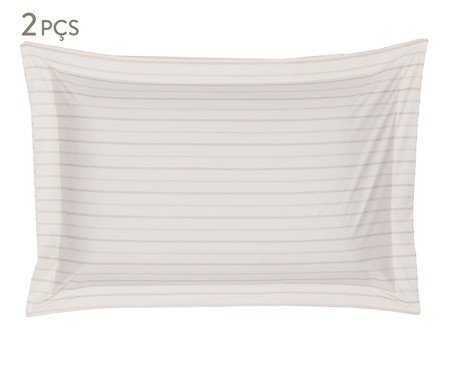 Jogo de Fronhas Listras Wabi 200 Fios | Westwing