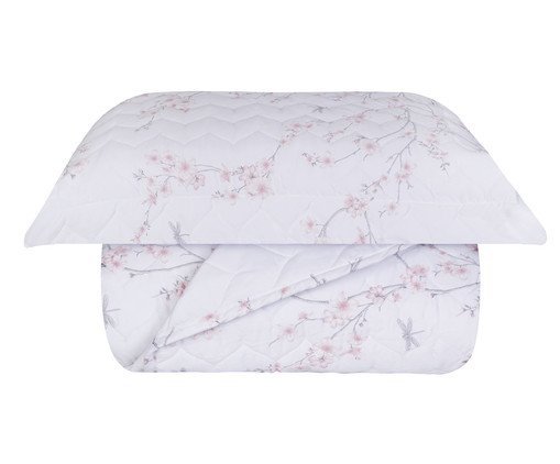 Jogo de Cobre-Leito Acetinado Flor de Cerejeira 300 Fios, white,multicolor | WestwingNow