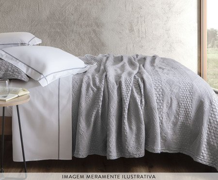 Jogo de Lençol Navy Prateado 200 Fios | Westwing