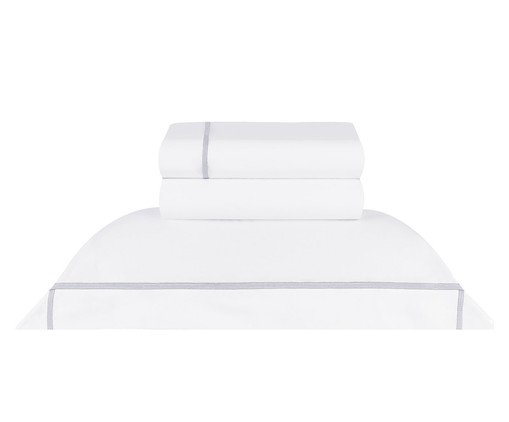 Jogo de Lençol Navy Prateado 200 Fios, white,multicolor | WestwingNow