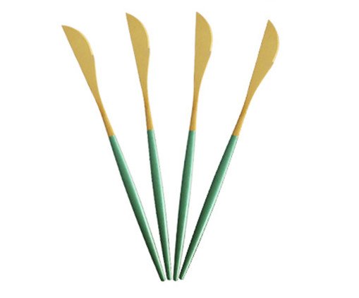 Jogo de Facas em Inox Slim Verde Menta Rado, multicolor | WestwingNow